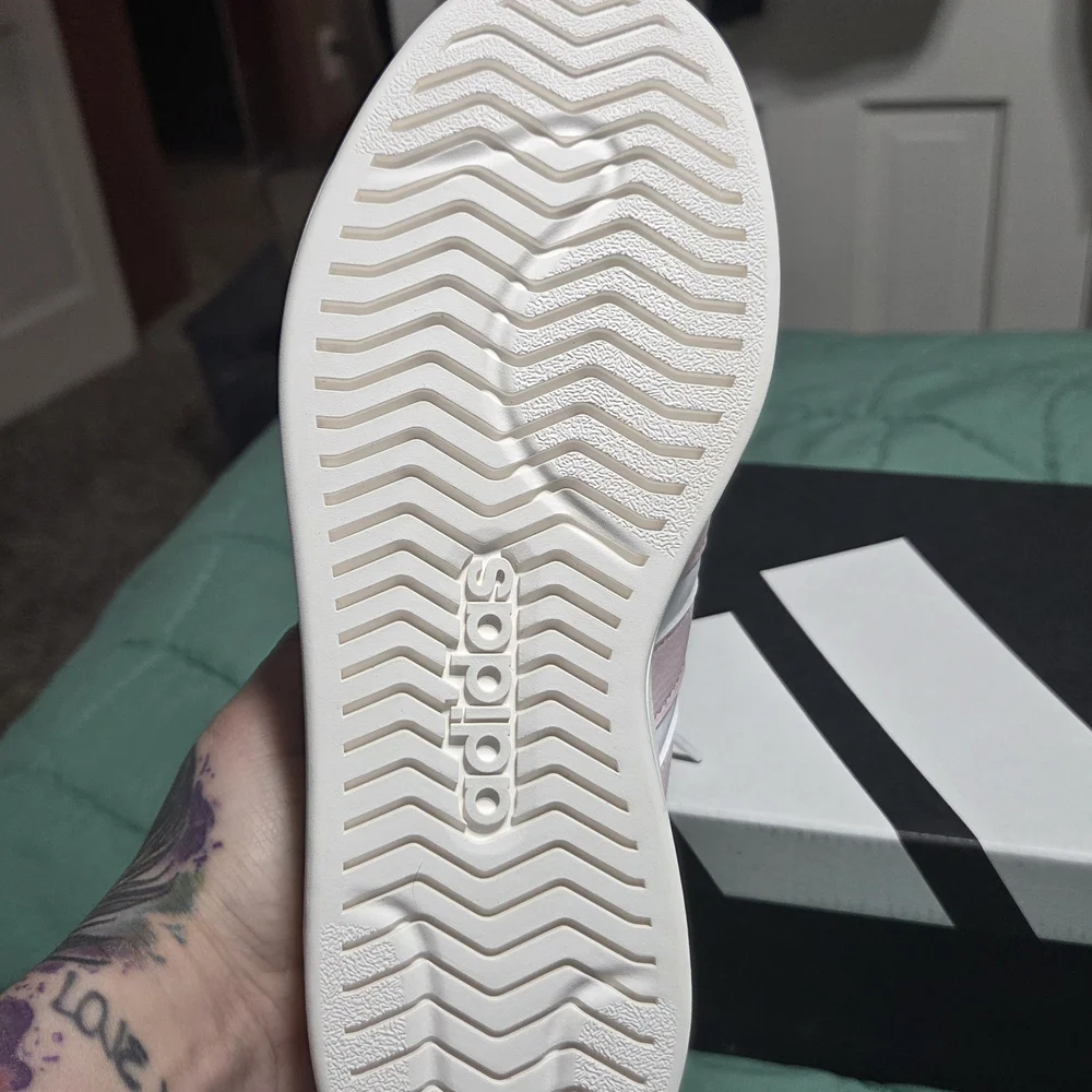 adidas White Sneakers with Light Pink Stripes - Picture 2 of 4